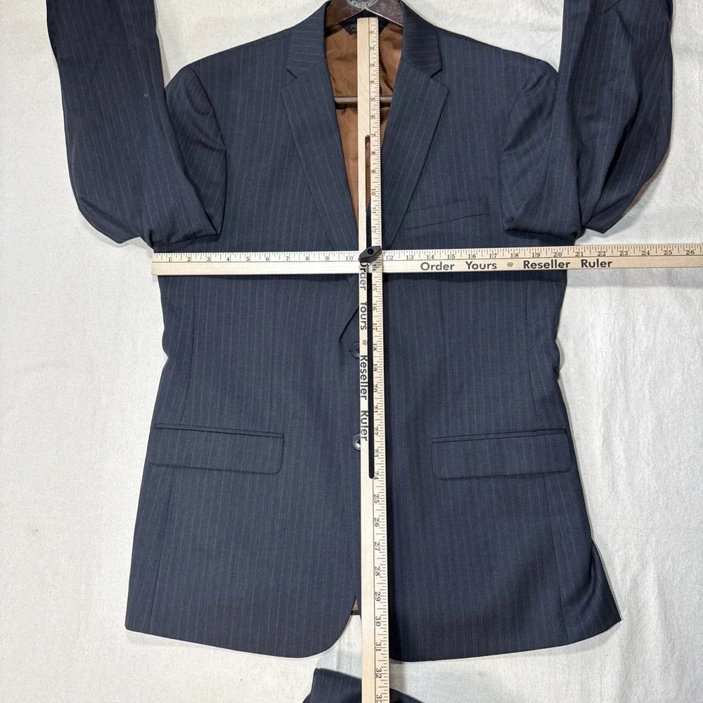 Jos. A. Bank Joseph Slim Fit Suit 41R W32 L31 Charcoal Grey Pinstripe 100% Wool